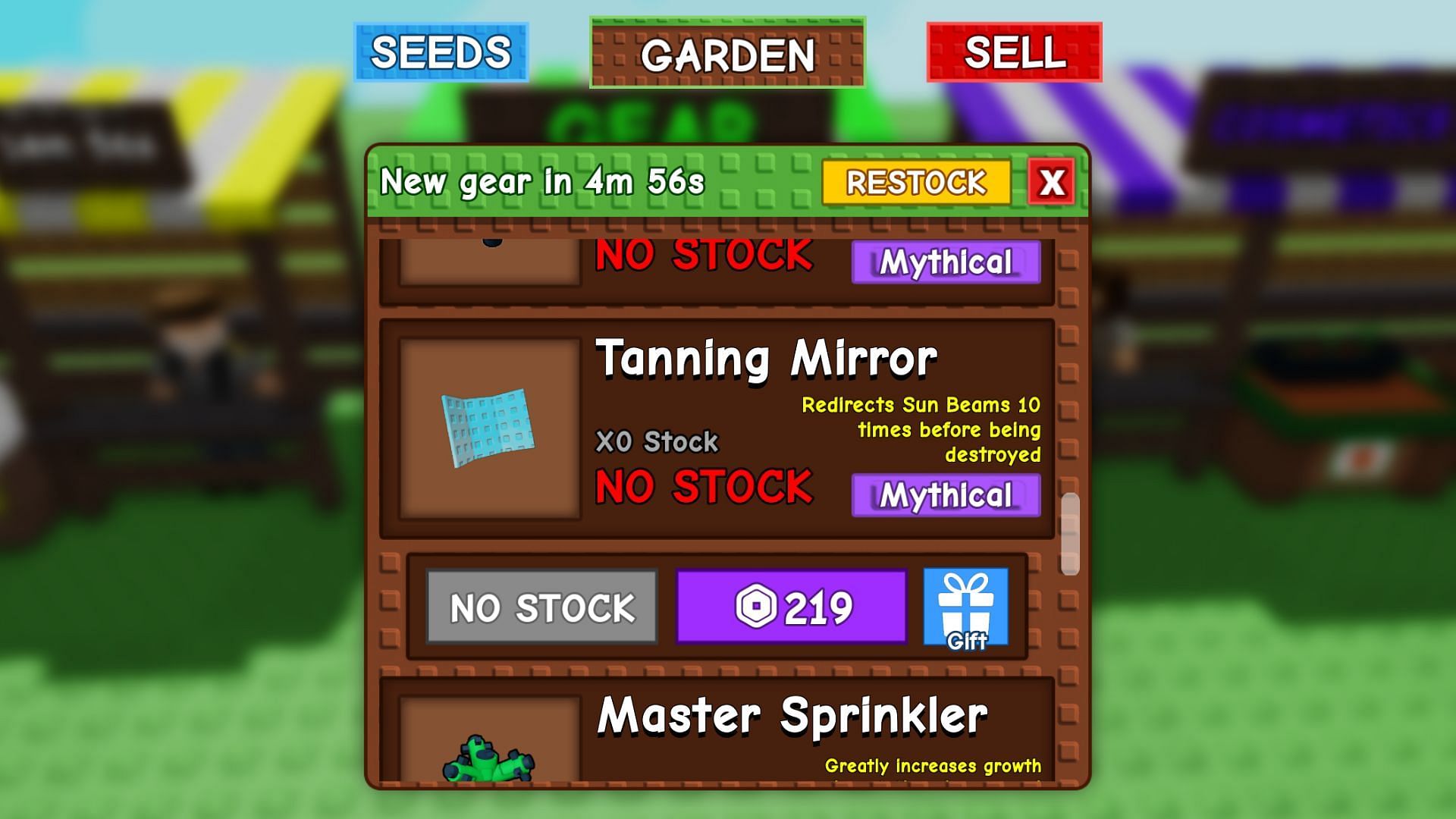You can get the Tanning Mirror from the Gear Shop (Image via Roblox)